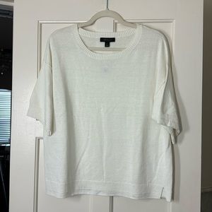 Ann Taylor Linen Blend Short Sleeve Sweater 530521